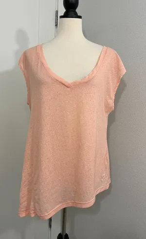 Gymshark x Nikki Blackketter Medium Peach Asymmetrical Hem Athleisure Top thumbnail 1