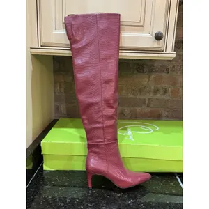 Sam Edelman Ursula Rhubarb Pointed Toe High Knee Kitten Skinny Heel Size 5.5 thumbnail 4