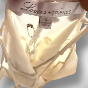 Lovers & Friends Elegant Wrap Cream‎ Mini Dress with Fringe thumbnail 6