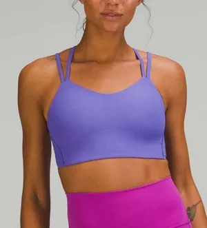 Lululemon Like a Cloud Ribbed Longline Bra Size 6 Wild Indigo Athletic Yoga Gym thumbnail 1