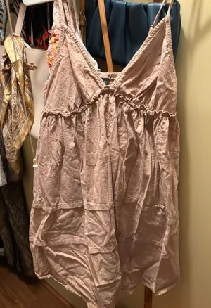 Linen Dress Tan Size M thumbnail 1