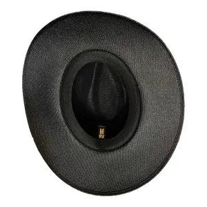 HAT MEXICAN Artisanal Hand Painted Fedora Floral Sombrero Panama Bohemian Black thumbnail 7