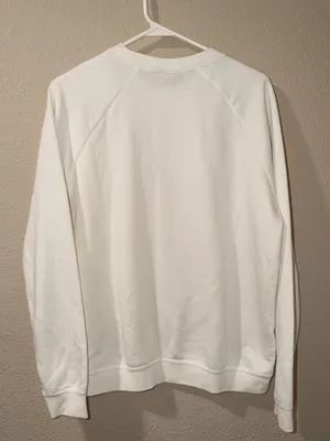 Nike Woman White Crewneck Sweatshirt with Black Logo thumbnail 2
