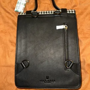 The Islander UK Harris Tweed Houndstooth Leather Backpack Satchel – NWT thumbnail 7