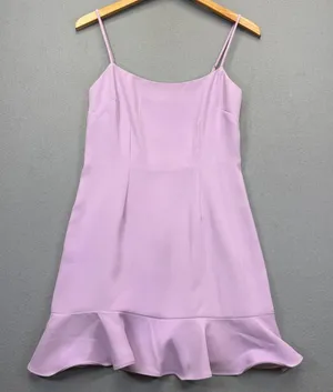 Lovers + Friends Lavender Purple‎ Ruffle Hem Mini Dress Small Square Neck Pastel thumbnail 1