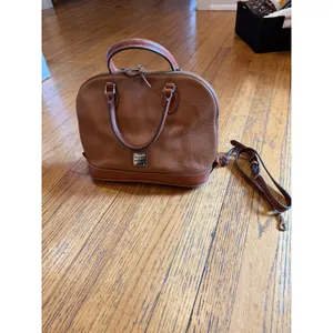 Dooney & Bourke Satchel Bag Womens Brown Pebbled Leather Zip Crossbody Purse thumbnail 2
