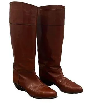 Giuliana Benetton EUC Cognac Italian Leather Knee High Riding Boots thumbnail 1