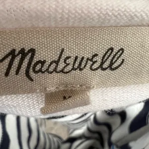 Madewell Shirt Striped Embroidered Floral Cropped Bell Sleeve Tee Stripe Coastal thumbnail 8