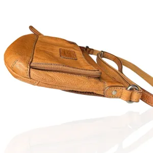 Vintage Fossil Brown Camel Tan Pebbled Leather Bag Crossbody Purse‎ Organizer thumbnail 5