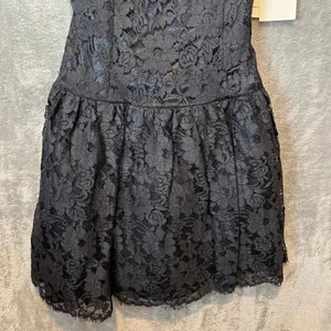 Vintage Black Lace Mini Sequins Dress Romantic Gothic Deadstock‎ New Sz 6 Punk thumbnail 3