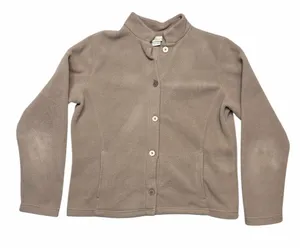 🪶 Vintage‎ L.L. Bean Taupe Button Front Fleece Jacket Women’s L 🧥☕️ thumbnail 1