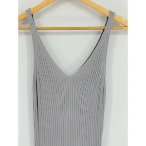 Revolve Callahan‎ Knitwear Dress Perfectly Pale Gray Rib Sleeveless Midi Medium thumbnail 3