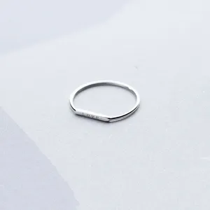 Boutique Dainty White‎ Gold-Plated S925 LOVE Bar Band Ring | Sz 6 NEW thumbnail 14