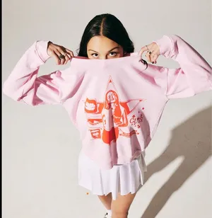 Olivia Rodrigo Guts tour merch pullover Pink Size XL thumbnail 1