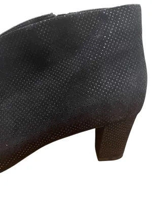 David Tate Fame V Throat Ankle Booties Leather Heels Black Women Size 10 Wide thumbnail 4