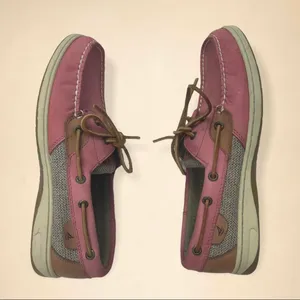 Sperry Top Slider Bluefish 2 Eye Boat Shoes in Washed Red thumbnail 4
