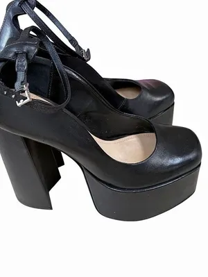Schutz Darlene Platform Pumps Black Heels US 8B thumbnail 2