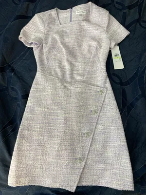 Calvin Klein Lavender Classy Tweed Dress thumbnail 5