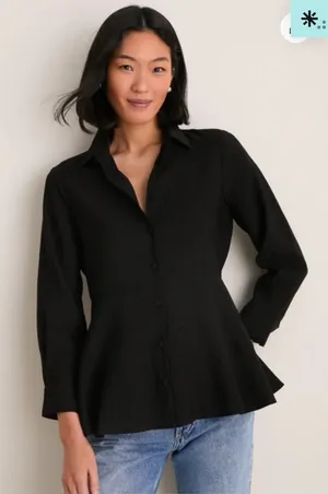 New With Tags Tuckernuck Pomander Place Black Aspen Blouse Sz M thumbnail 1