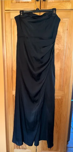 Azazie Black Strapless Bridesmaid Dress thumbnail 1
