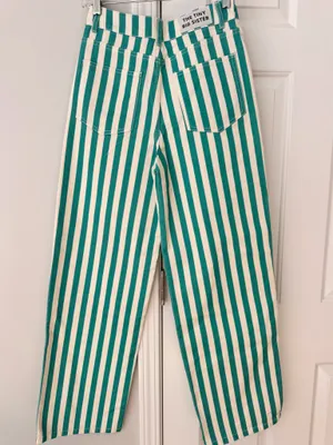 Free People The Tiny Big Sister Striped Berta Long Jeans, Size XS/EU 34 thumbnail 10