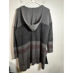 American Eagle‎ Womens Gray Striped Hooded Open Front Chunky Ribbed Cardigan XS thumbnail 5