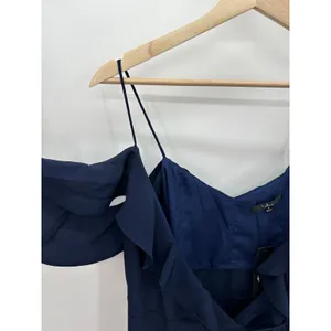 Lulu's Womens Navy Blue Gown Size S Cold Shoulder Wrap‎ Event Party Wedding thumbnail 4