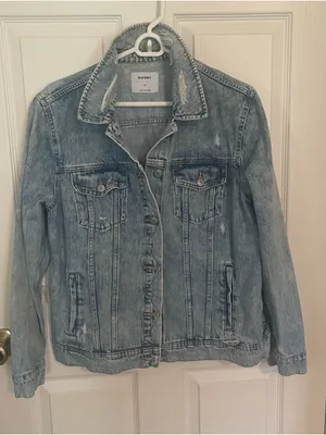 Old Navy Light Wash Distressed Denim Jacket - Women's thumbnail 1