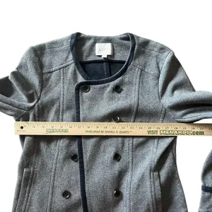 LOFT Gray Jacket Blazer‎ Womens Size L Button Up Career Casual Cadet Neutral thumbnail 7