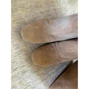 DVF Knee High Boots Womens 9 Tan Leather Suede Wedge Heel thumbnail 5