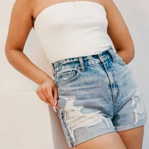 American Eagle Curvy Mom Short Ripped Jean Shorts Cut Off Denim Shorts Size 2 thumbnail 1