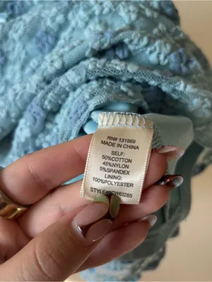 Light Blue Floral Lace Camisole Tank Top thumbnail 5