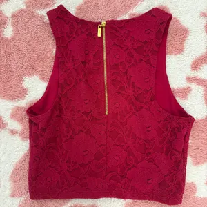 Y2K Guess Lace Crop Top XS | Fuchsia Pink Floral Lace Tank | Coquette Barbiecore Fairycore Party Going Out Top Size: XS / TP thumbnail 6