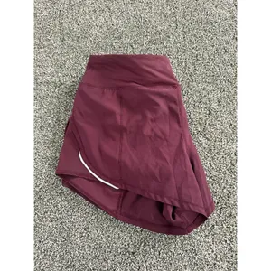 ZYIA Active Running Shorts Womens Size S Plum Burgundy Reflective Zip thumbnail 4