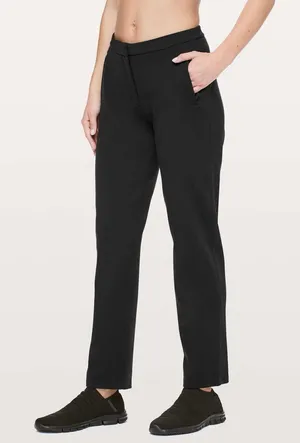 Lululemon On The Move 28” Trouser Pants Black Size 10 thumbnail 1