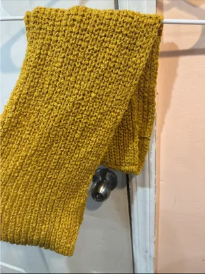 Handmade Knit Scarf in Mustard Yellow thumbnail 2