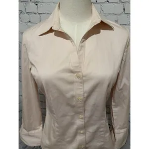 Banana Republic Shirt Womens Pink Casual Button Up Long Sleeve Petite Small thumbnail 2