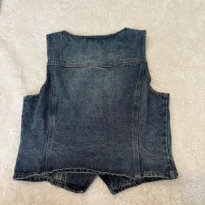 Shoedazzle Womens Cotton Sleeveless Denim Vest M Western Boho Indie Festival Summer Resort thumbnail 2