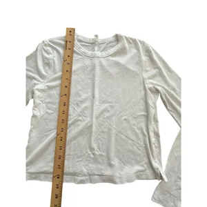 Lululemon Shirt Women 2‎ Soft White Lightweight Running Casual Logo Ladies DD6-2 thumbnail 3
