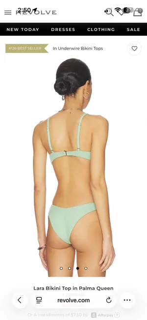 Small peixoto green swim top small and bottom med thumbnail 3