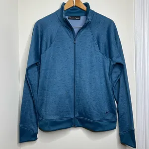 Under Armour Zip Up Sweatshirt Jacket ColdGear Women’s Size XL Loose Blue thumbnail 1