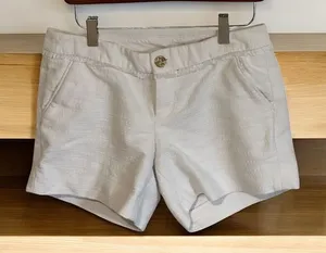 Lilly Pulitzer‎ White Textured Shorts Women's Size 2 Button Fly Casual Summer thumbnail 1