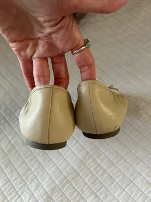Kelly & Katie nude light tan leather pointed toe bow ballet flats 8 thumbnail 11