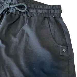 Another Love Womens Drawstring Cotton Blend High Waist Shorts Black Size‎ Medium thumbnail 2