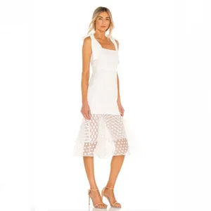 Lovers +‎ Friends Day Keeper midi dress in white with polka dot thumbnail 2