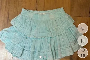 LoveShackFancy blue ruffle skirt thumbnail 1