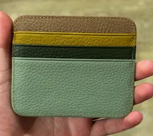NEW Handmade Italian Leather Card Holder Wallet Multicolor thumbnail 1