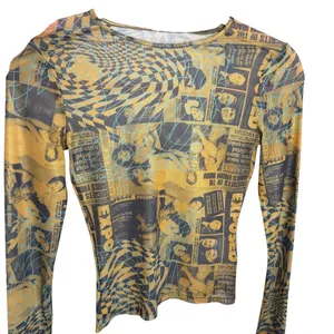 MIAOU Long Sleeve Tee in Wanted Size XS Grunge Streetwear Sheer Magazine‎ Print thumbnail 4