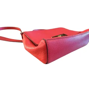 Michael Kors Peach Pink Leather Crossbody Satchel Handbag Gold Hardware thumbnail 8