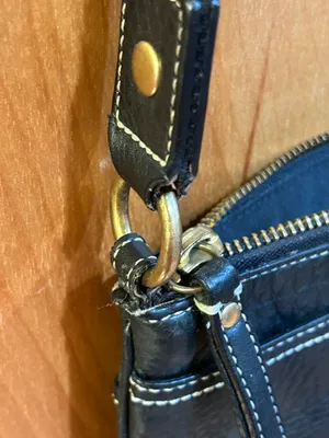 Coach Vintage Black Pebbled Leather & Signature Monogram Canvas Stripe Swingpack Crossbody Bag M0693-10796 thumbnail 7